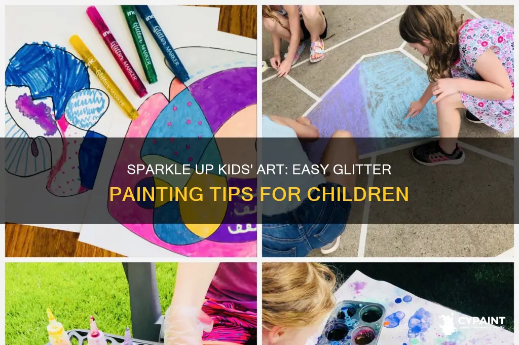how to add glitter on painting for children