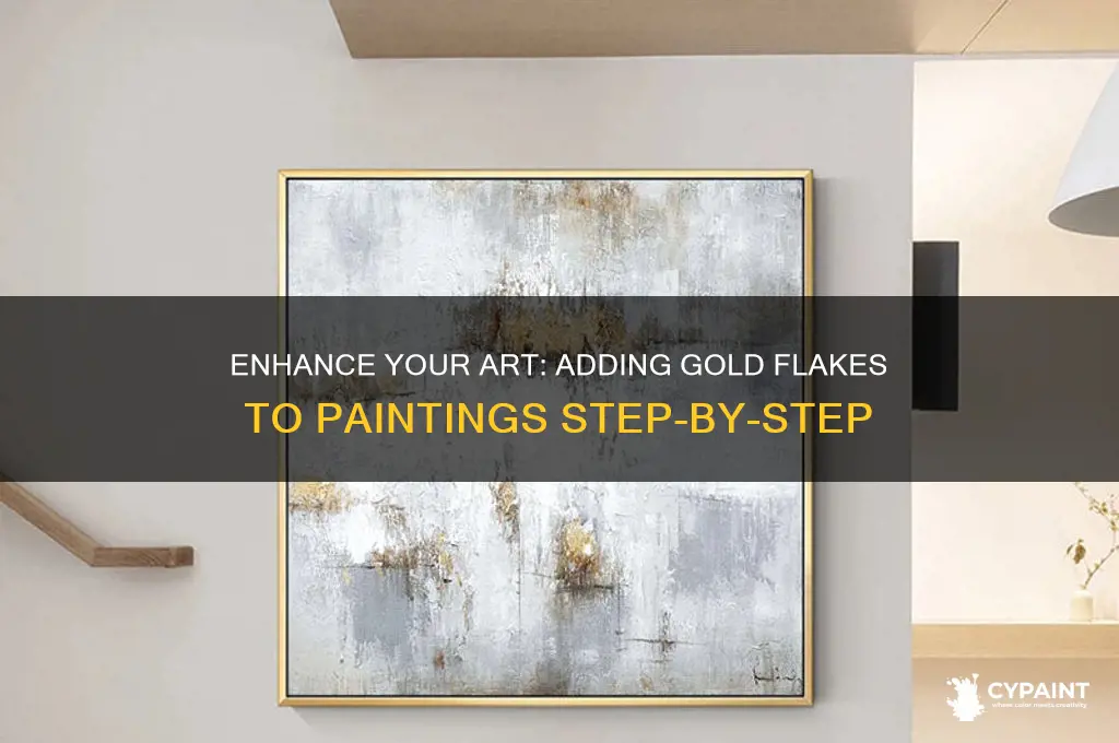 how to add gold flakes to painting
