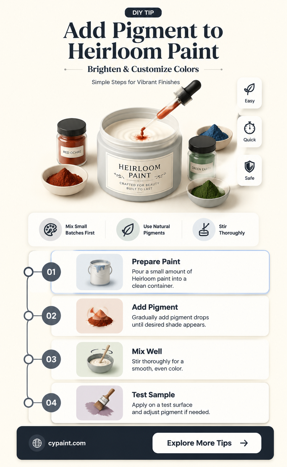 can pigment be added to heirloom tradition paint traditions