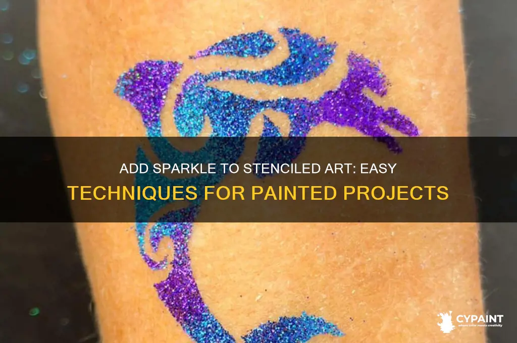 how to add sparle to painted stencil