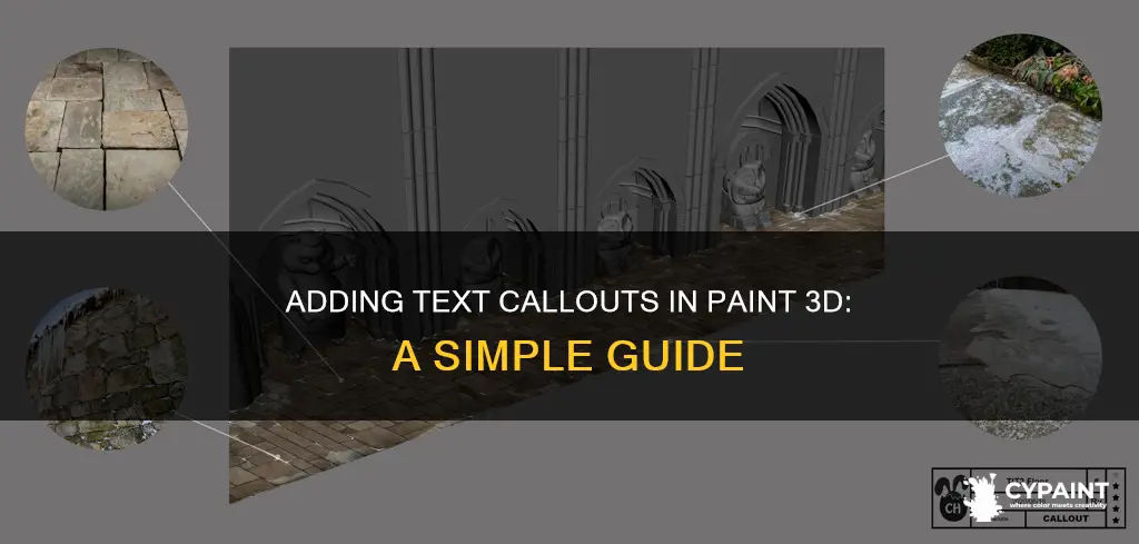 how to add text call out in paint 3d