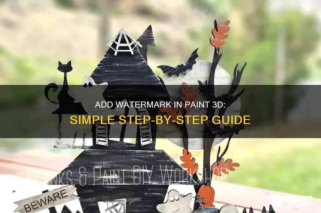 how to add watermark in paint 3d