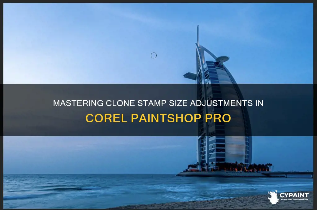 how to adjust clone stamp size corel paint shop pro