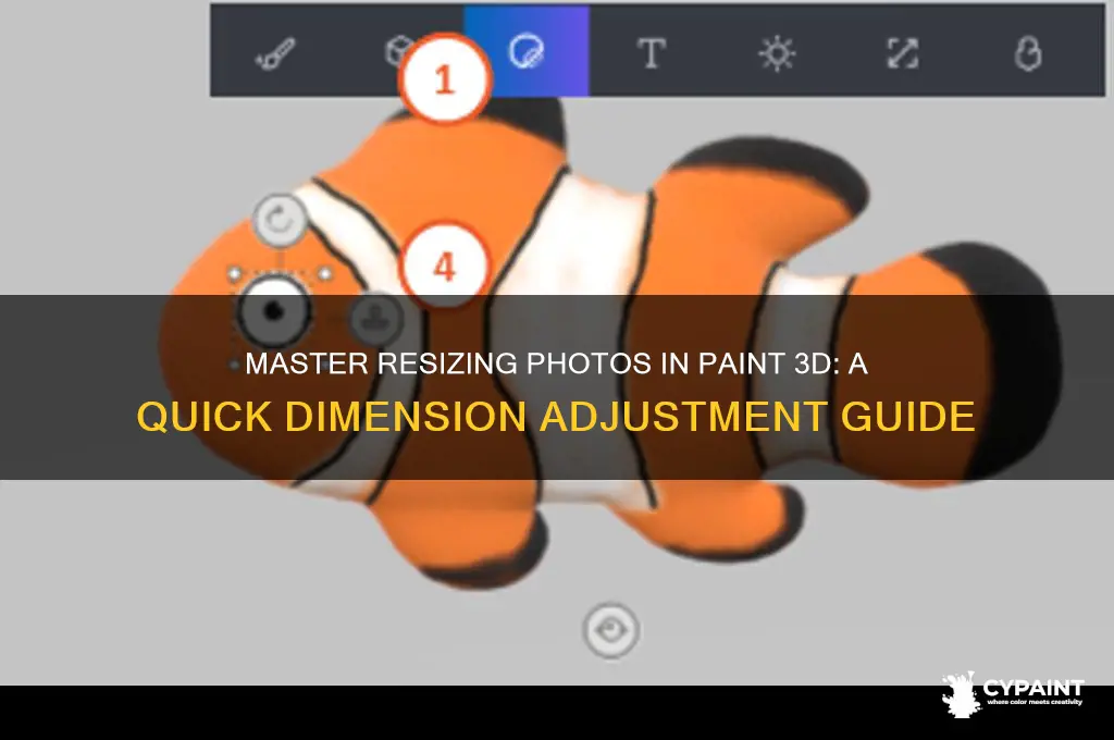 how to adjust photo dimensions in paint 3d