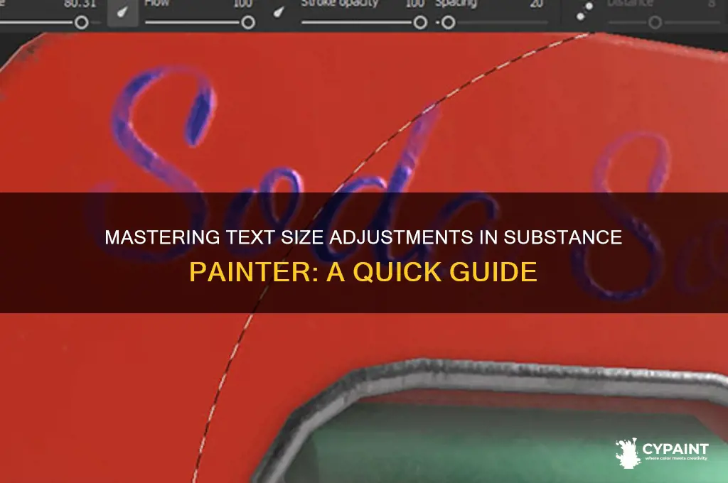 how to adjust text size in substance painter