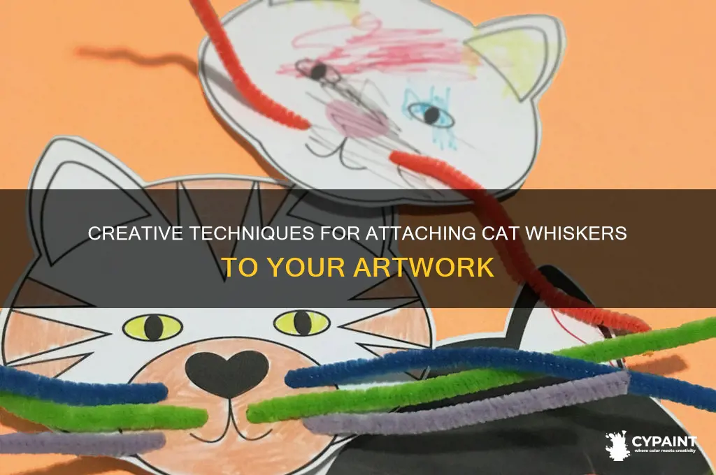 how to afix cats whiskers to a painting