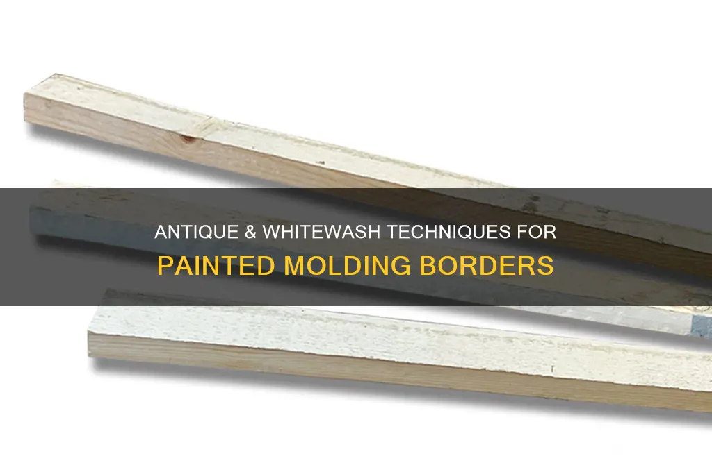 how to antique and whitewash over a painted molding border