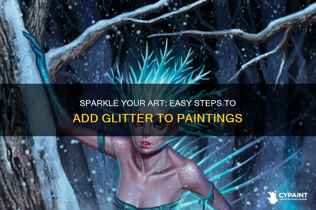 how to apply glitter to a painting