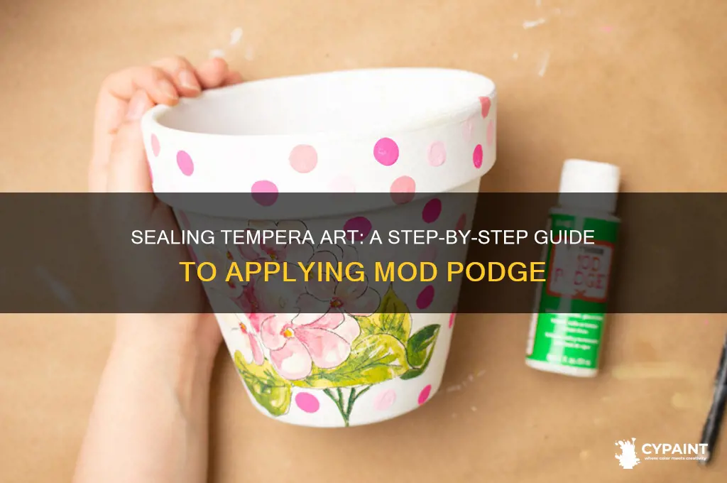 how to apply mod podge to tempera paint