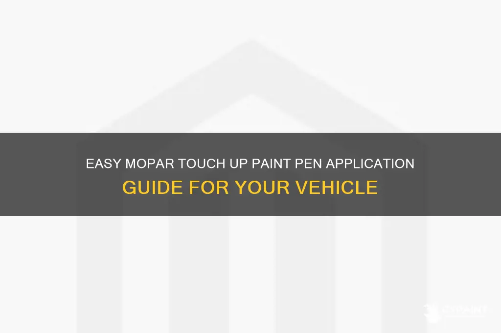 how to apply mopar touch up paint pen