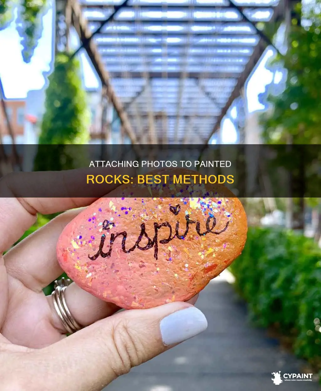 how to attach a photo to a painted rock