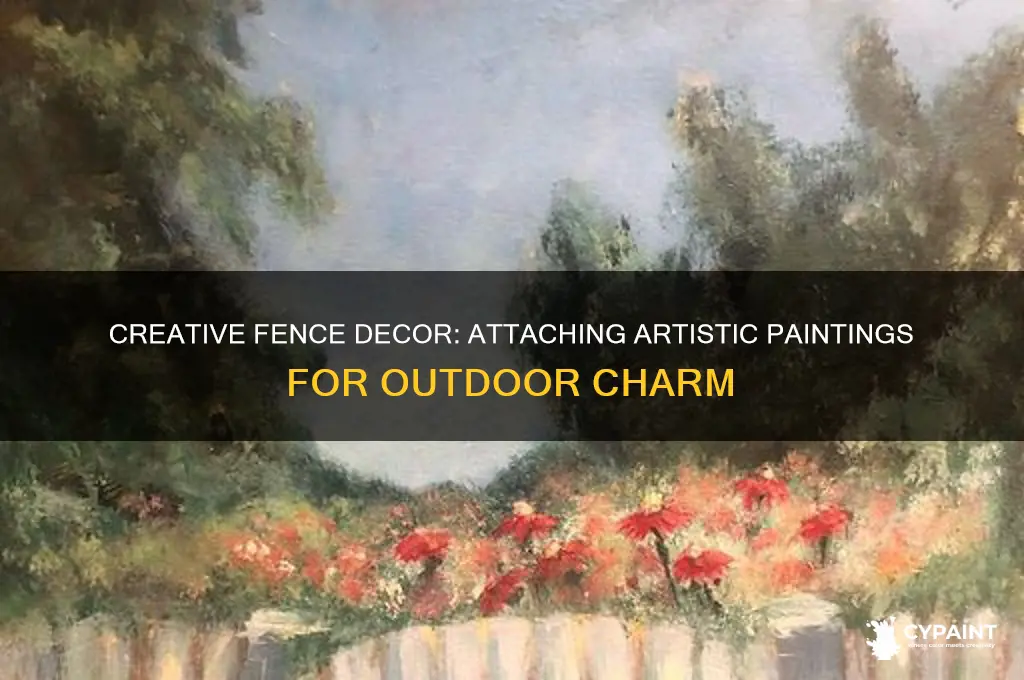 how to attach artistic paintings to fence