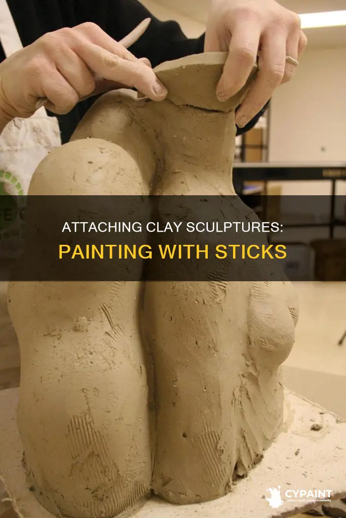 how to attach clay sculpture to stick to paint