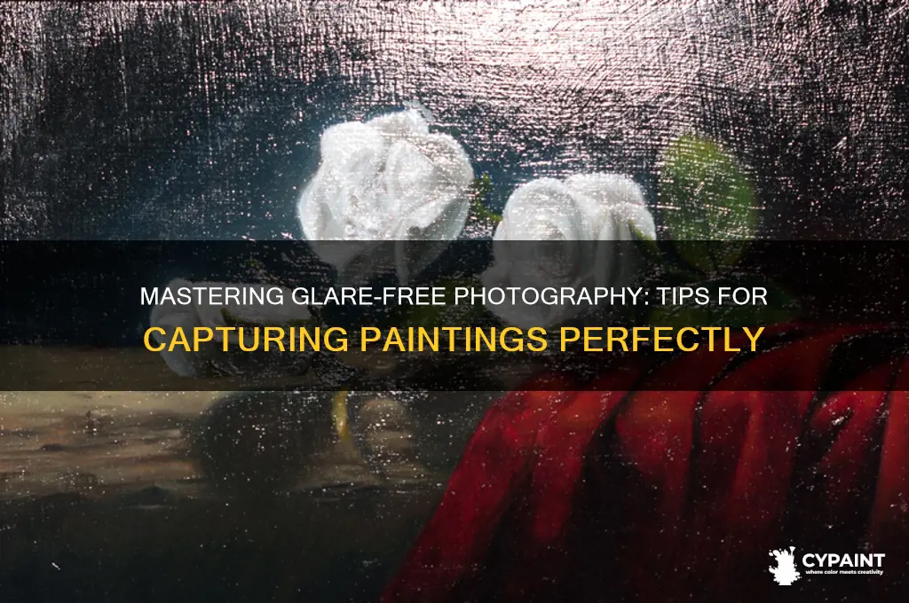 how to avoid glare when photographing paintings