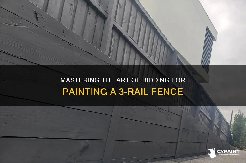 how to bid painting on 3 rail fence