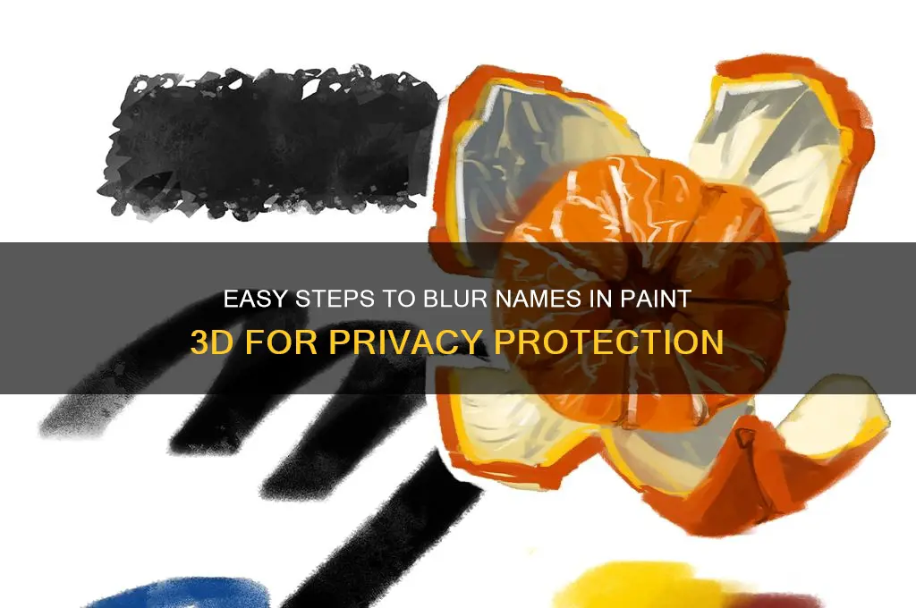 how to blur a name in paint 3d