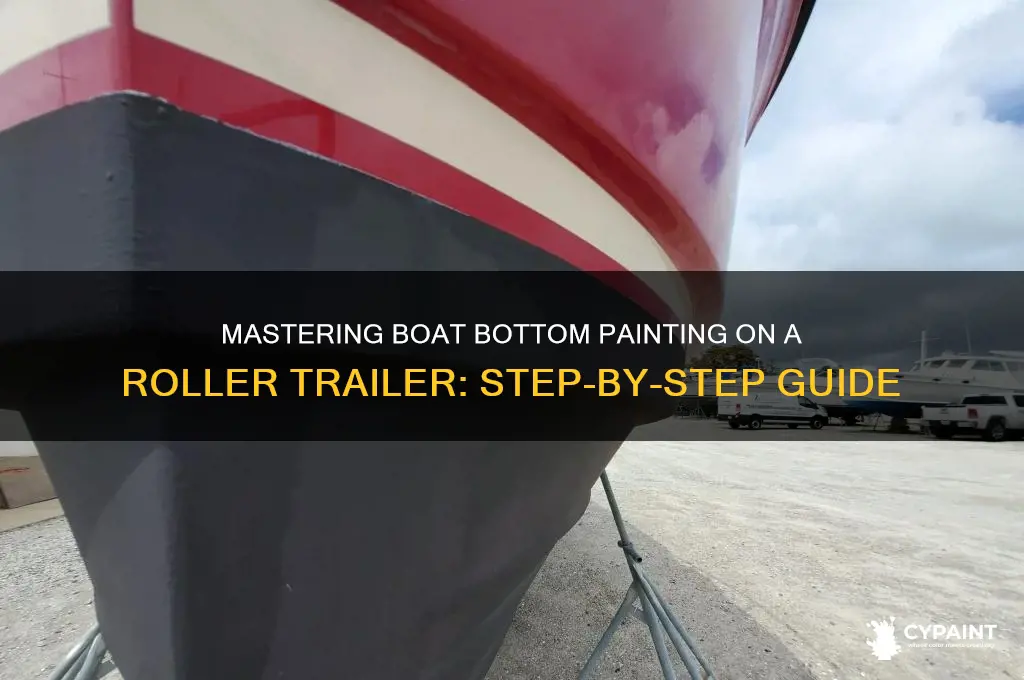 how to bottom paint a boat on a roller trailer