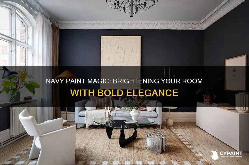 how to brighten a room with navy paint