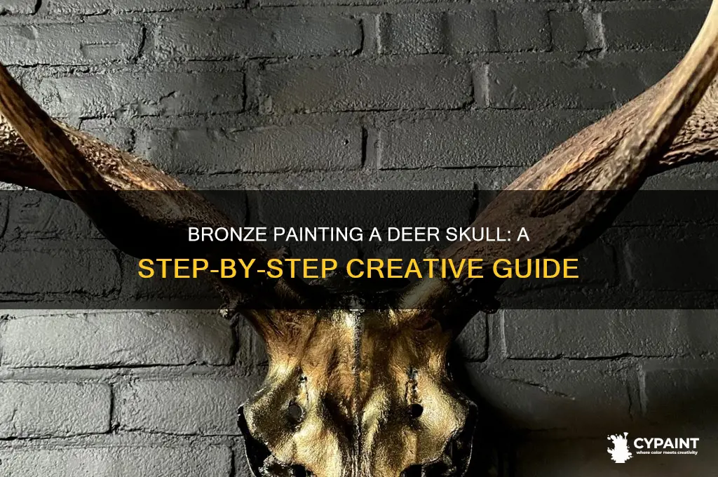 how to bronze paint a deer skull