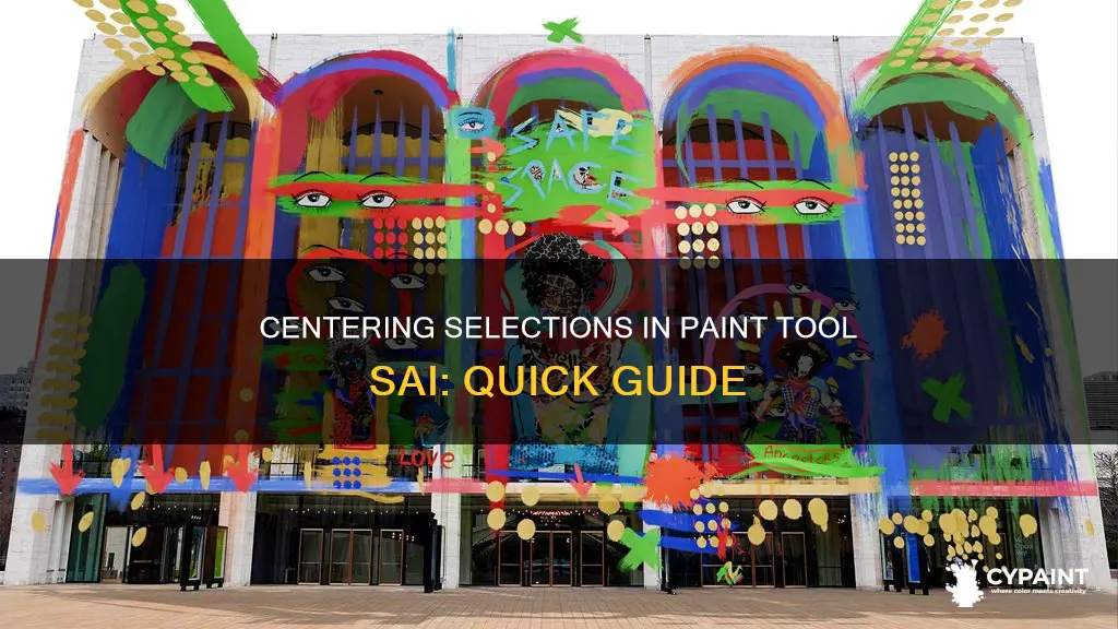 how to cent a selction in paint tool sai