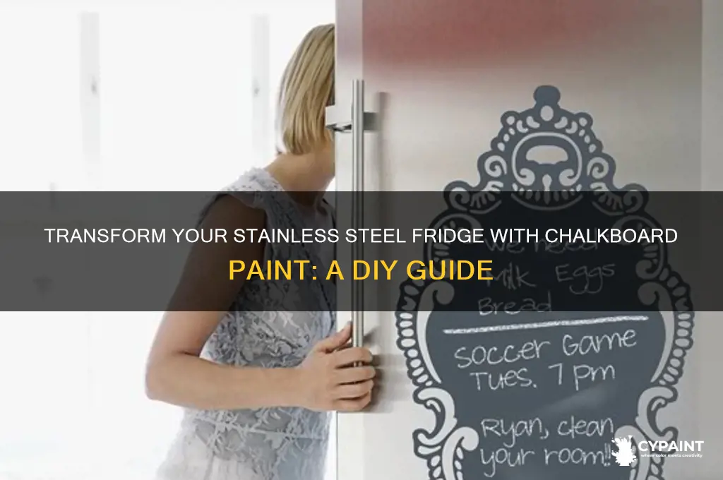 how to chalkboard paint a stainless steel fridge