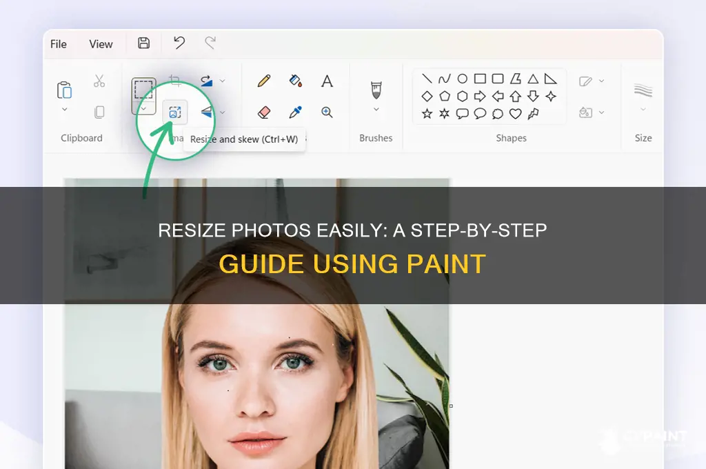 how to change a photo to size paint
