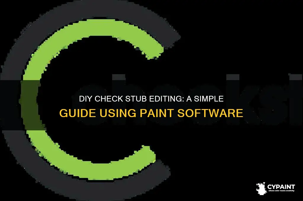 how to change check stub with paint