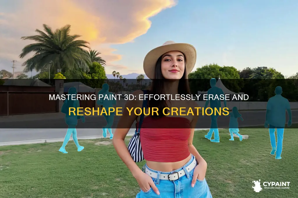 how to change erase shape in paint 3d