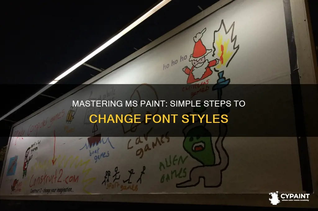 how to change font in ms paint