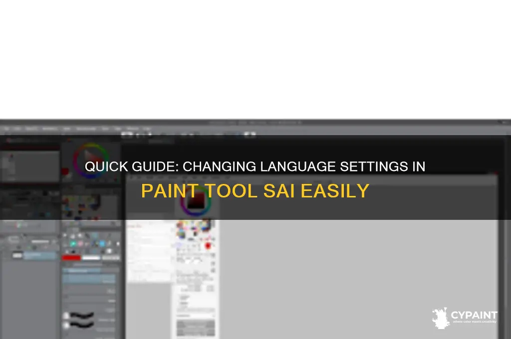 how to change language in paint tool sai