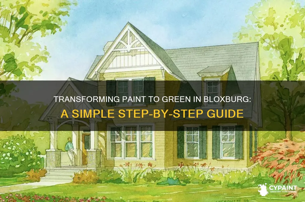 how to change paint into green in bloxburg