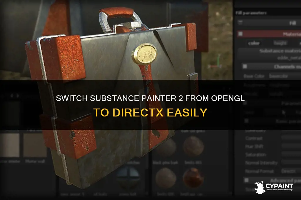 how to change substance painter 2 from opengl to directx
