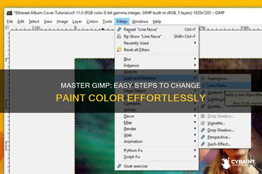 how to change the coulor for my paint in gimp