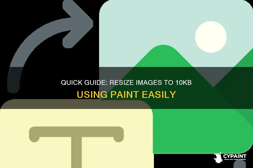 how to change the image size to 10kb in paint