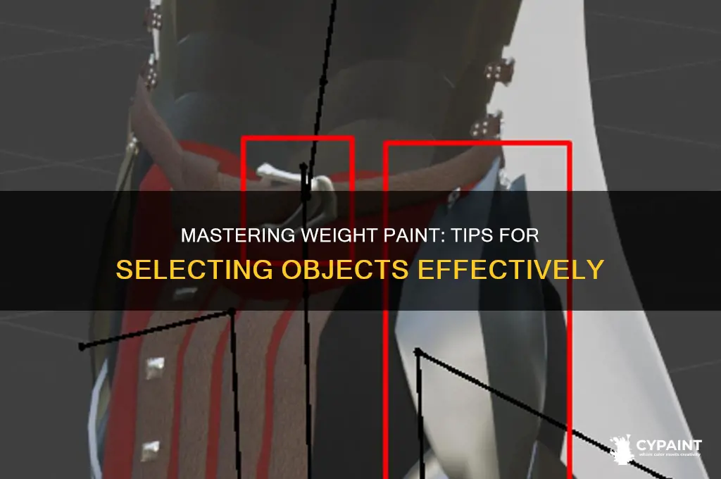 how to choose objects in wieght paint