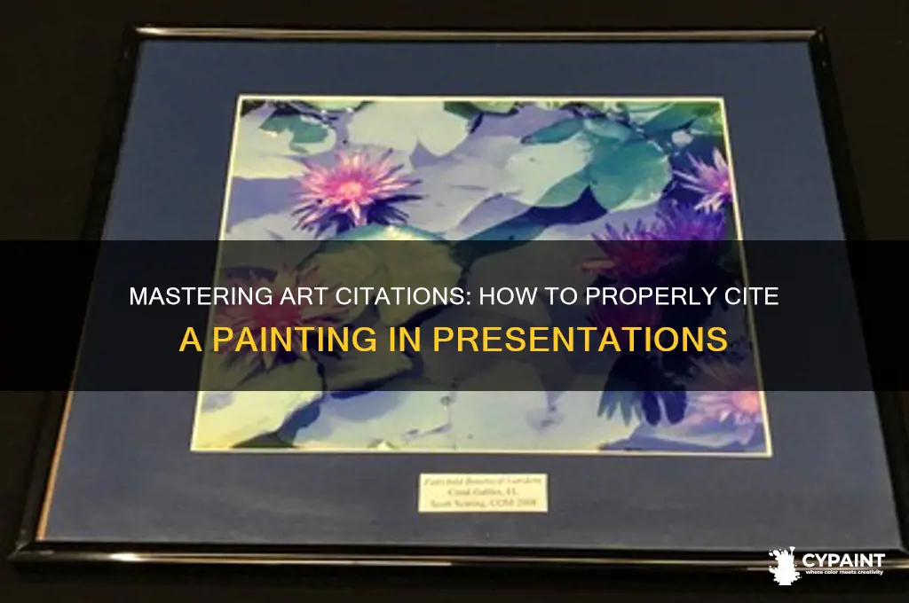 how to cite a painting in presentation