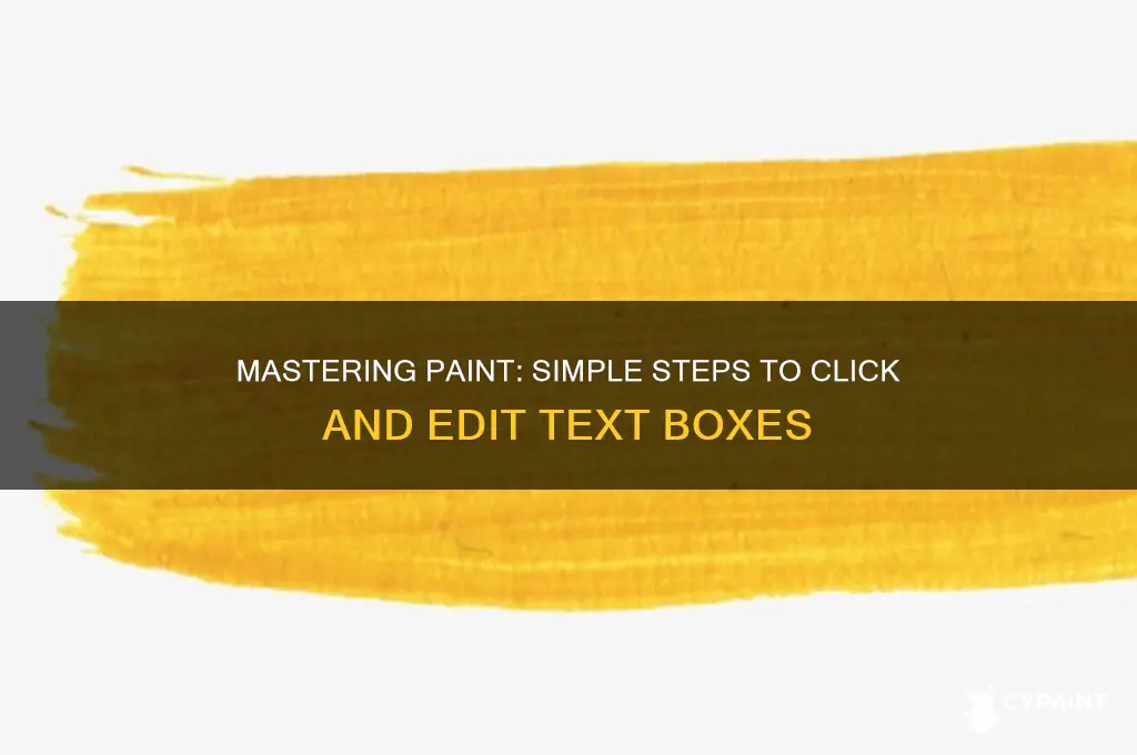 how to click on text box in paint