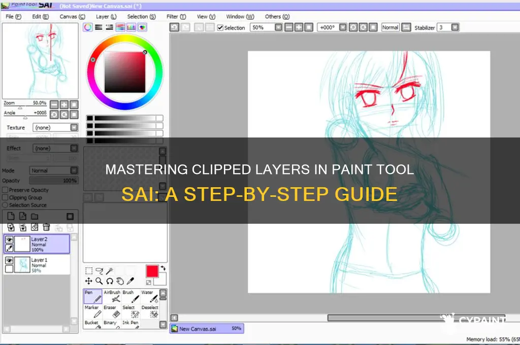 how to clip on a clipped layer paint tool sai