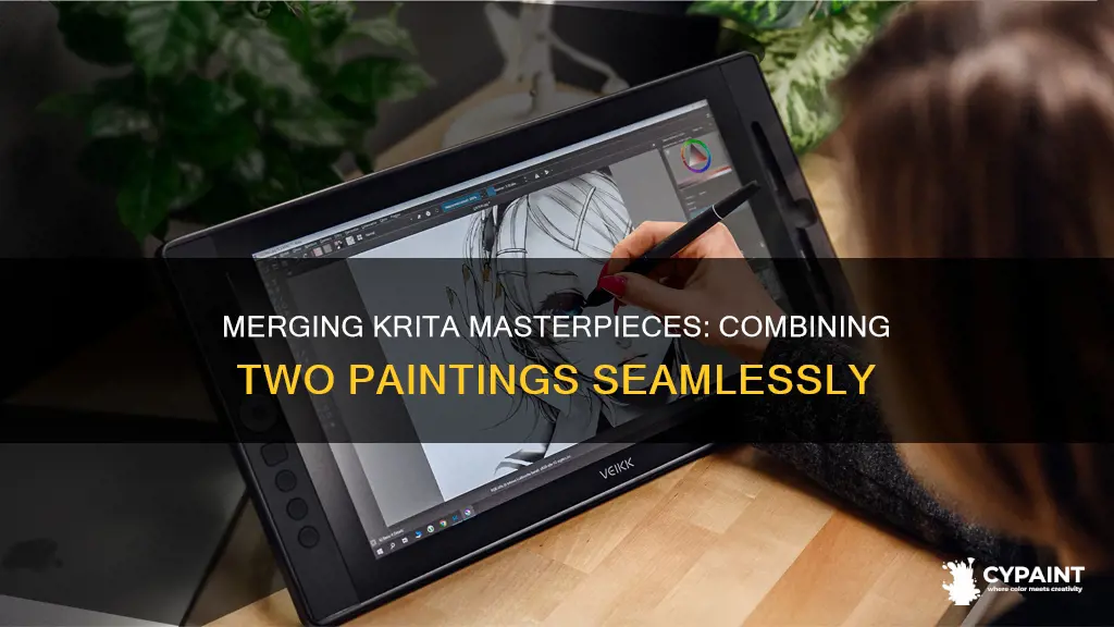 how to combine two krita paintings in one image