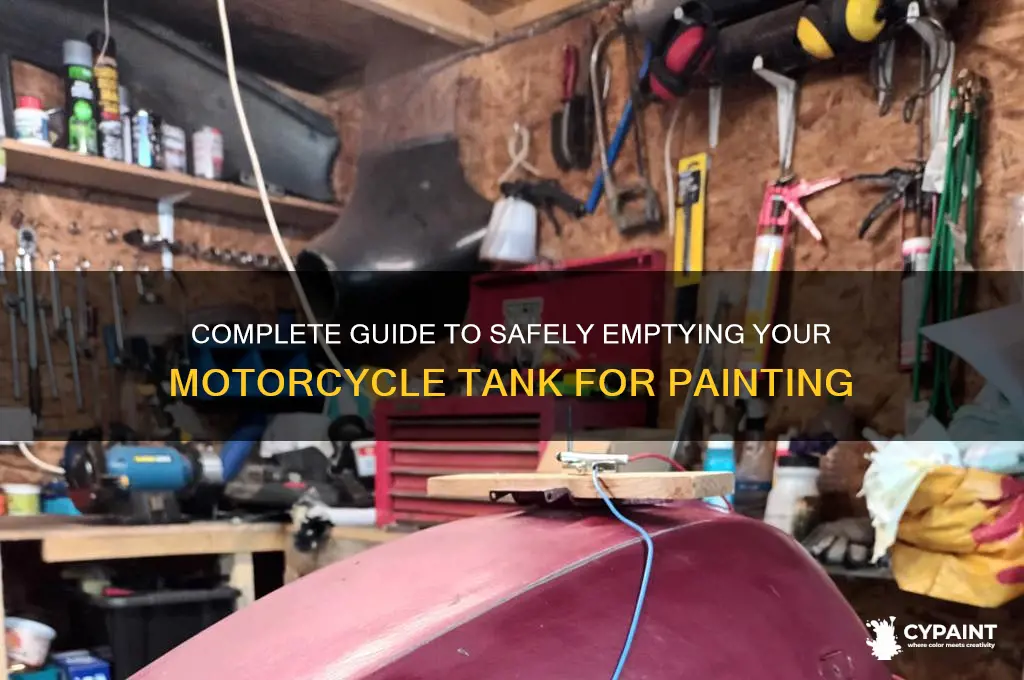how to completely empty motorcycle tank for paint