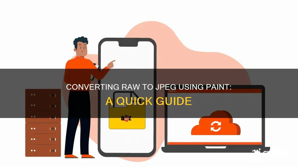 how to convert raw to to jpeg on paint