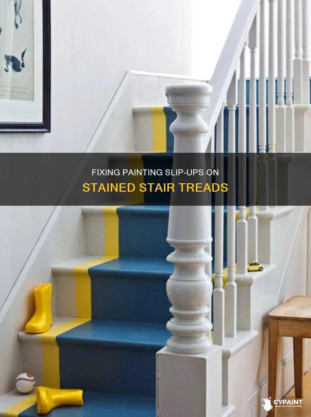 how to correct painting mistakes against stained stair treads