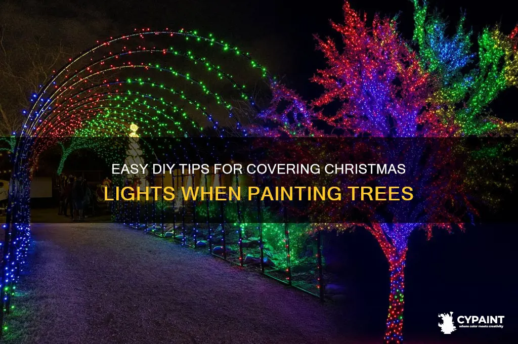 how to cover christmas lights for painting tree