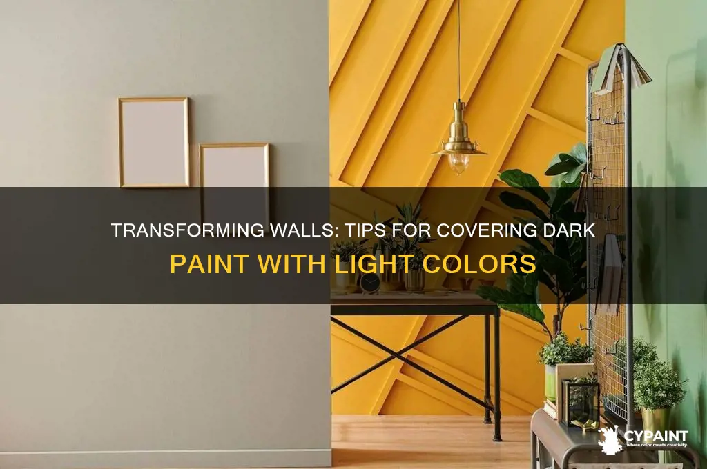 how to cover dark paint with light