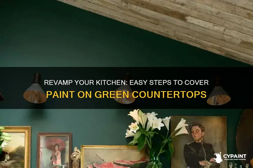 how to cover paint on green countertops