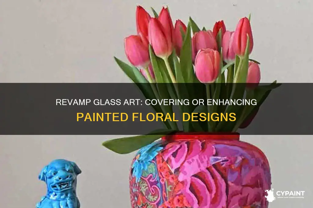 how to cover up or go over glas painted flowers