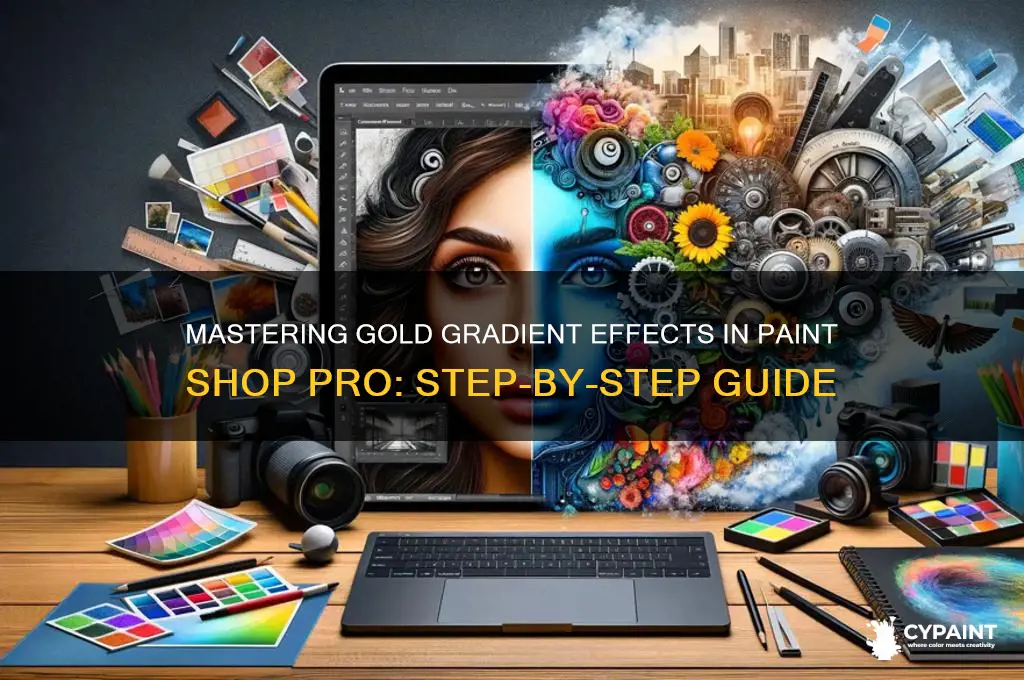 how to create a gold gradient in paint shop pro