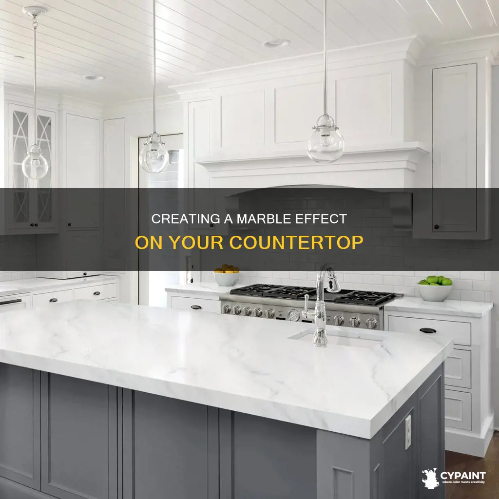 how to create a marble pattern on painted countertop