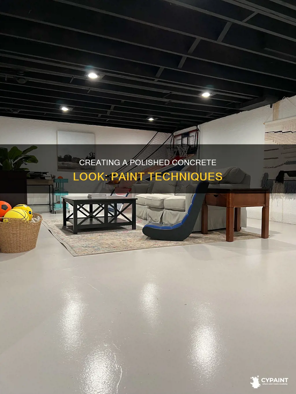 how to create a polished concrete look with paint