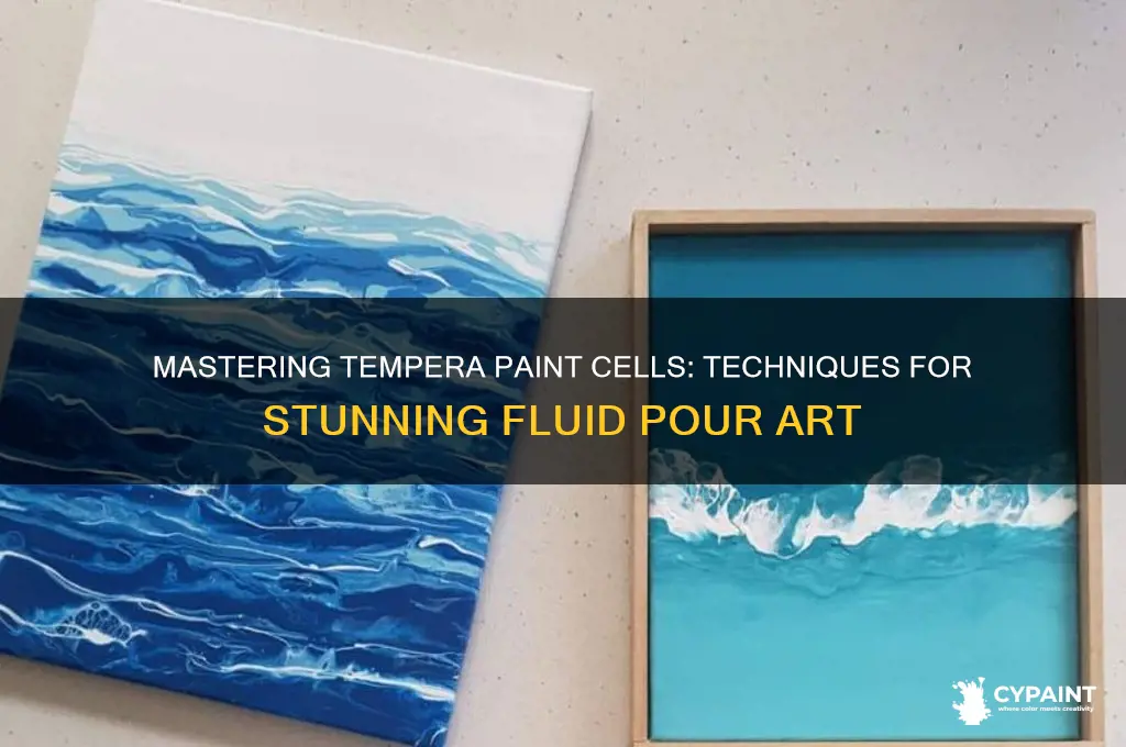 how to create cells with tempera paint for fluid pour